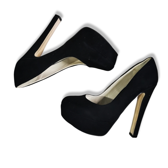 BETTS Black Suede Platform Stiletto Closed Toe High Heels Pumps Sexy Clubbing - Picture 2 of 9